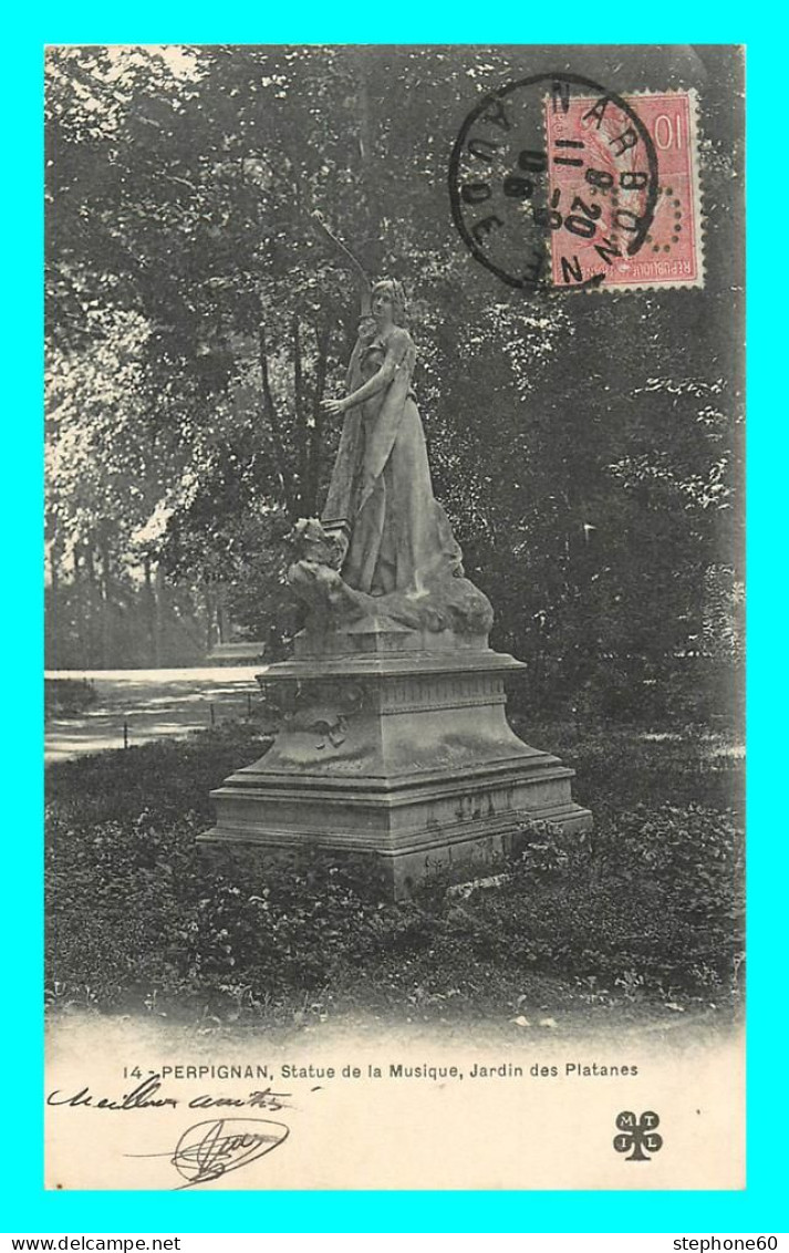 A884 / 663 66 - PERPIGNAN Statue De La Musique Jardin Des Platanes - Perpignan
