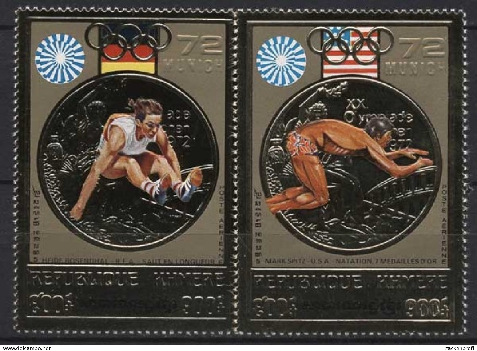 Kambodscha 1973 Olympia Sommerspiele München Medaillengewinner 368/69 A Postfri. - Kambodscha