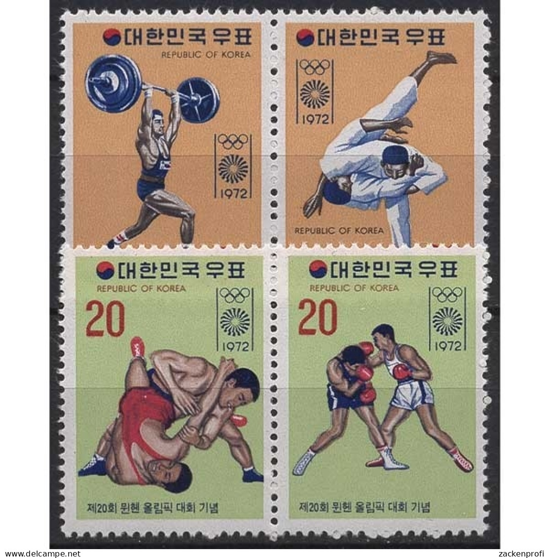 Korea (Süd) 1972 Olympia Sommerspiele München 845/48 ZD Postfrisch 2 Paare - Corée Du Sud