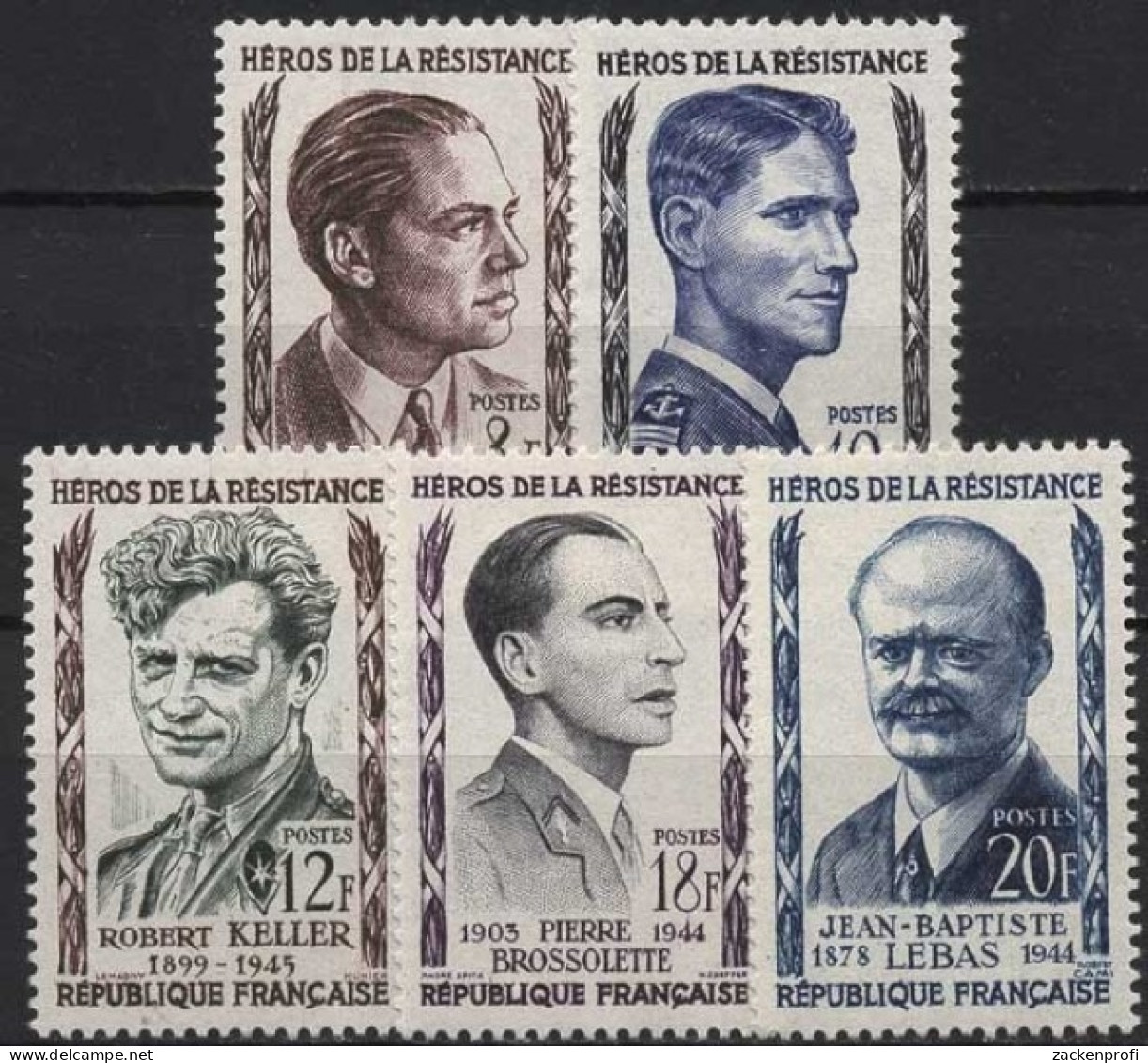 Frankreich 1957 Widerstandskämpfer 1129/33 Postfrisch - Ungebraucht