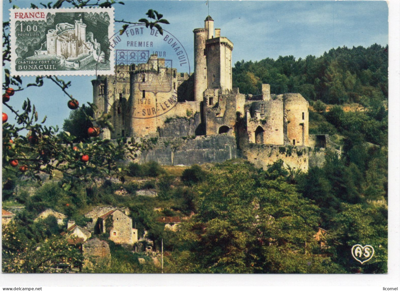Carte Maxi  1976 Premier Jour : Chateau Fort De BONAGUIL - 1970-1979