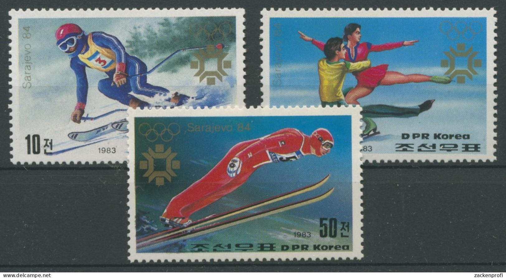 Korea (Nord) 1983 Olympia Winterspiele'84 Sarajevo 2387/89 Postfrisch - Corea Del Norte