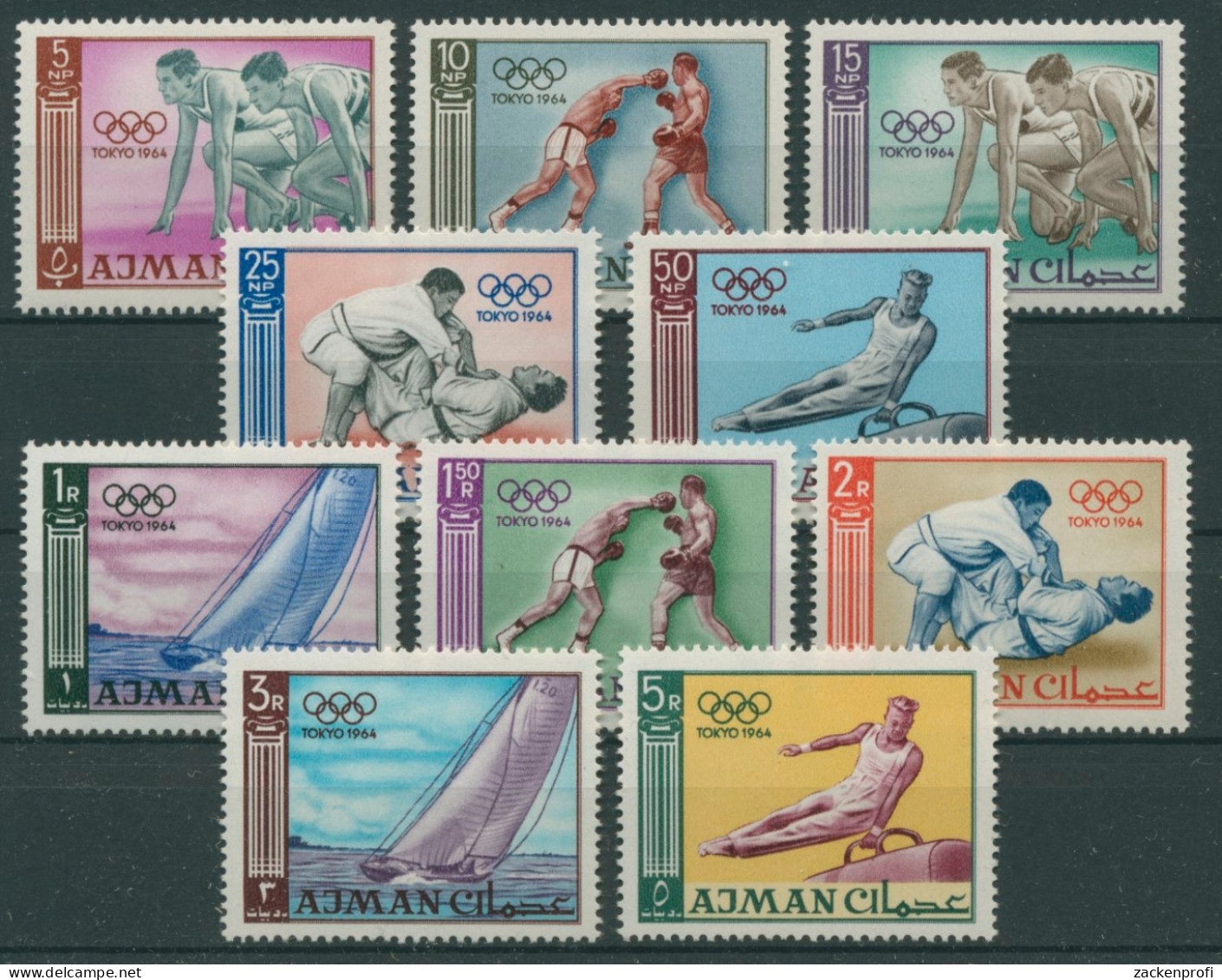 Ajman 1965 Olympia Sommerspiele'64 Tokio 31/40 A Postfrisch - Adschman