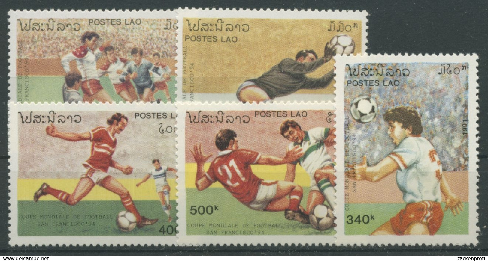 Laos 1991 Fußball-WM'94 USA 1261/65 Postfrisch - Laos