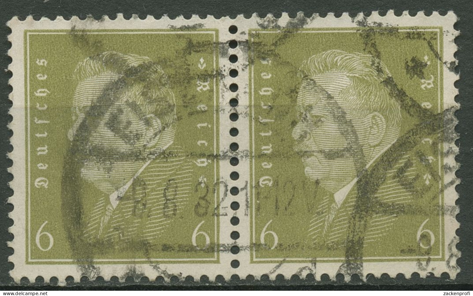 Deutsches Reich 1932 Reichspräsident Ebert Waagerechtes Paar 465 Gestempelt - Used Stamps