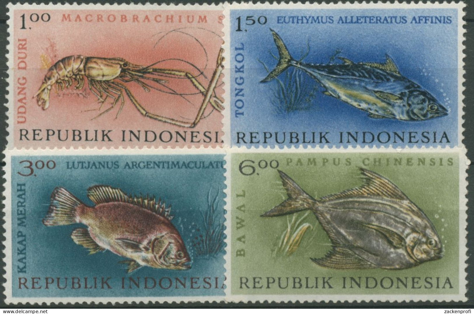 Indonesien 1963 Nationaler Fischereitag, Fische 392/95 Postfrisch - Indonesia