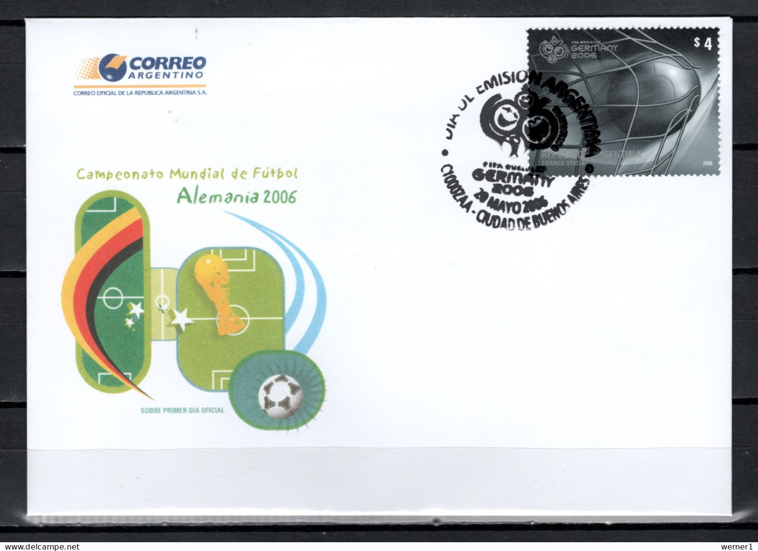 Argentina 2006 Football Soccer World Cup Stamp + S/s On 2 FDC - 2006 – Alemania