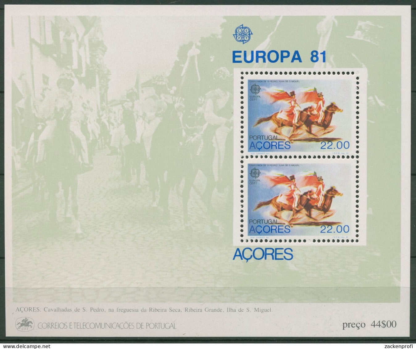 Portugal - Azoren 1981 Europa CEPT Folklore Block 2 Postfrisch (C90929) - Açores