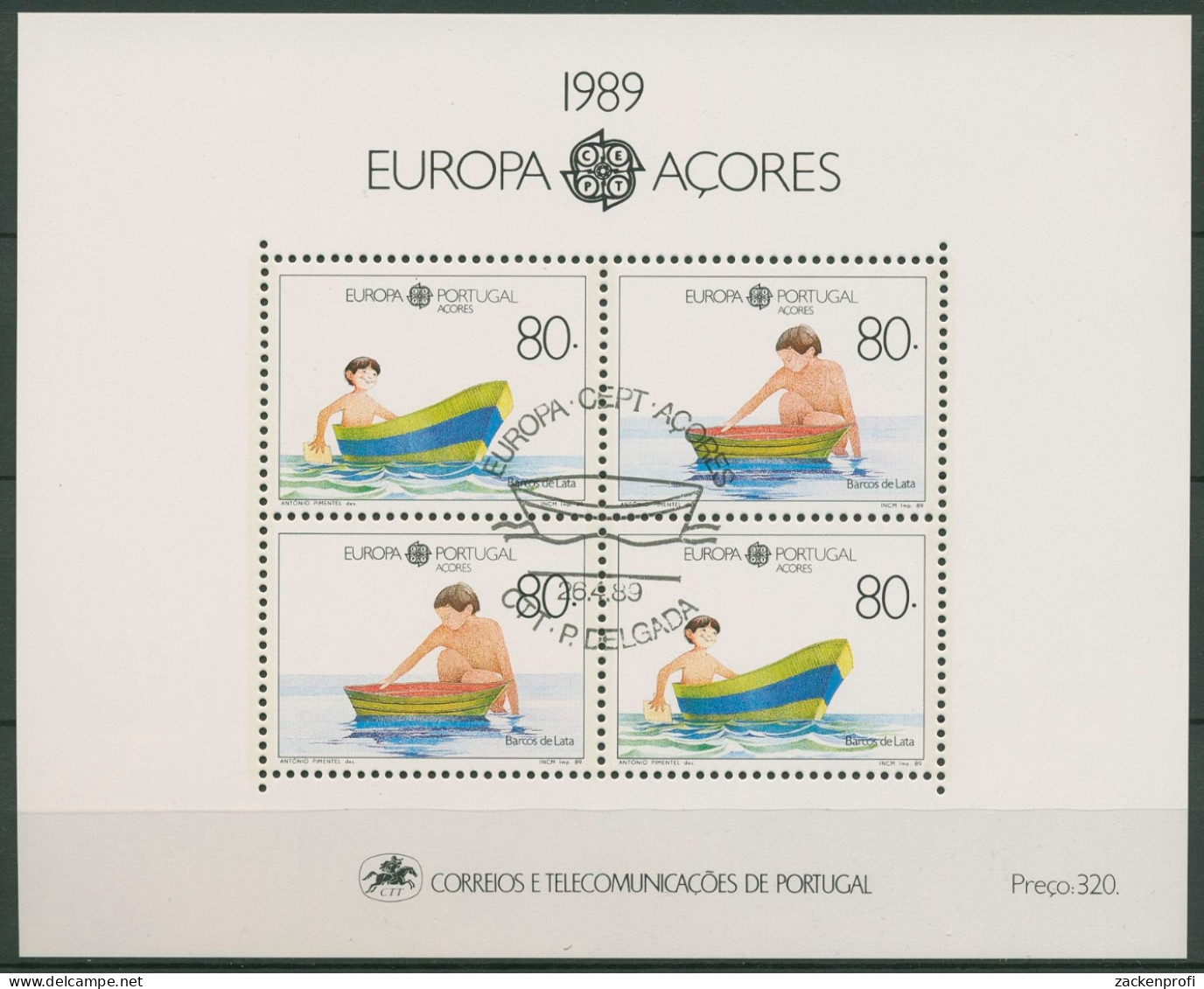 Portugal - Azoren 1989 Europa CEPT Kinderspiele Block 10 Gestempelt (C90944) - Azoren