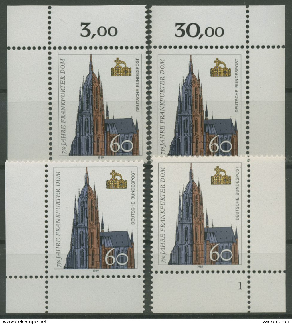 Bund 1989 750 Jahre Dom Frankfurt A. Main 1434 Alle 4 Ecken Postfrisch (E693) - Ungebraucht