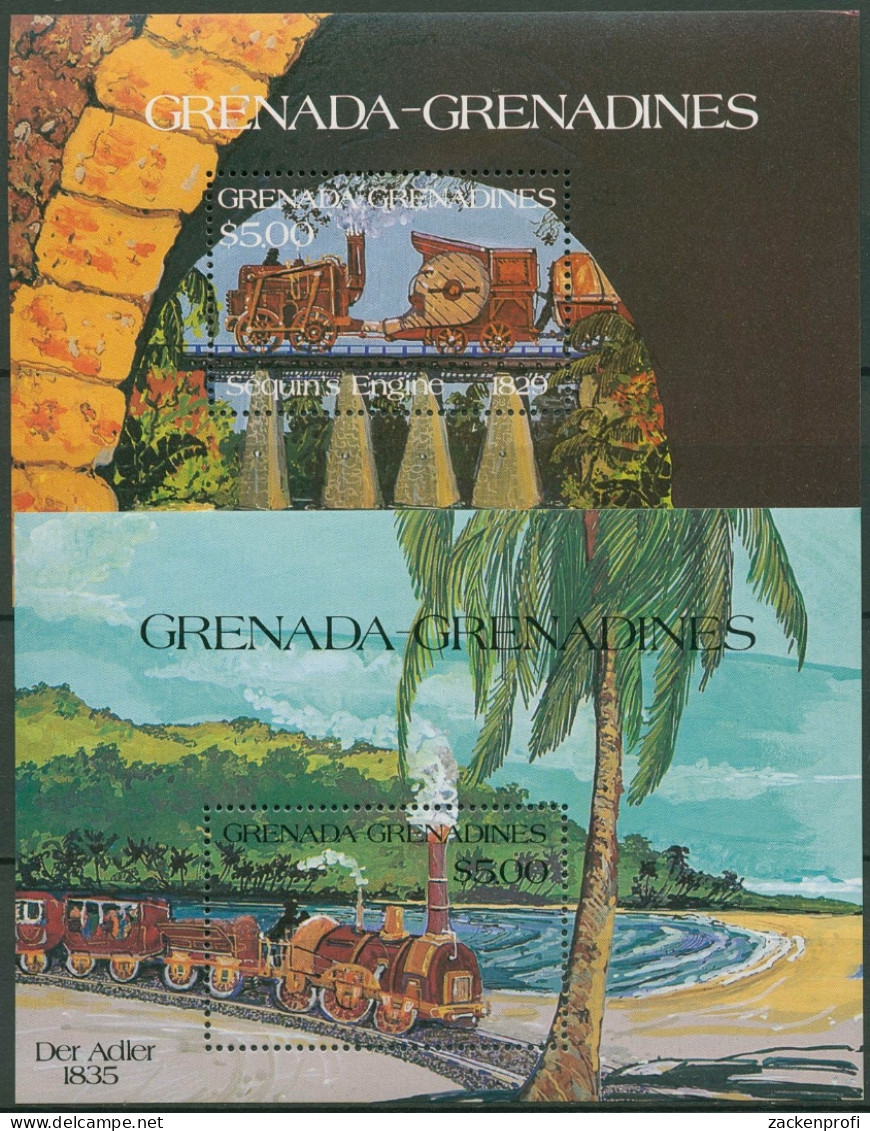 Grenada-Grenadinen 1984 Lokomotiven Block 86/87 Postfrisch (C94725) - Grenada (1974-...)