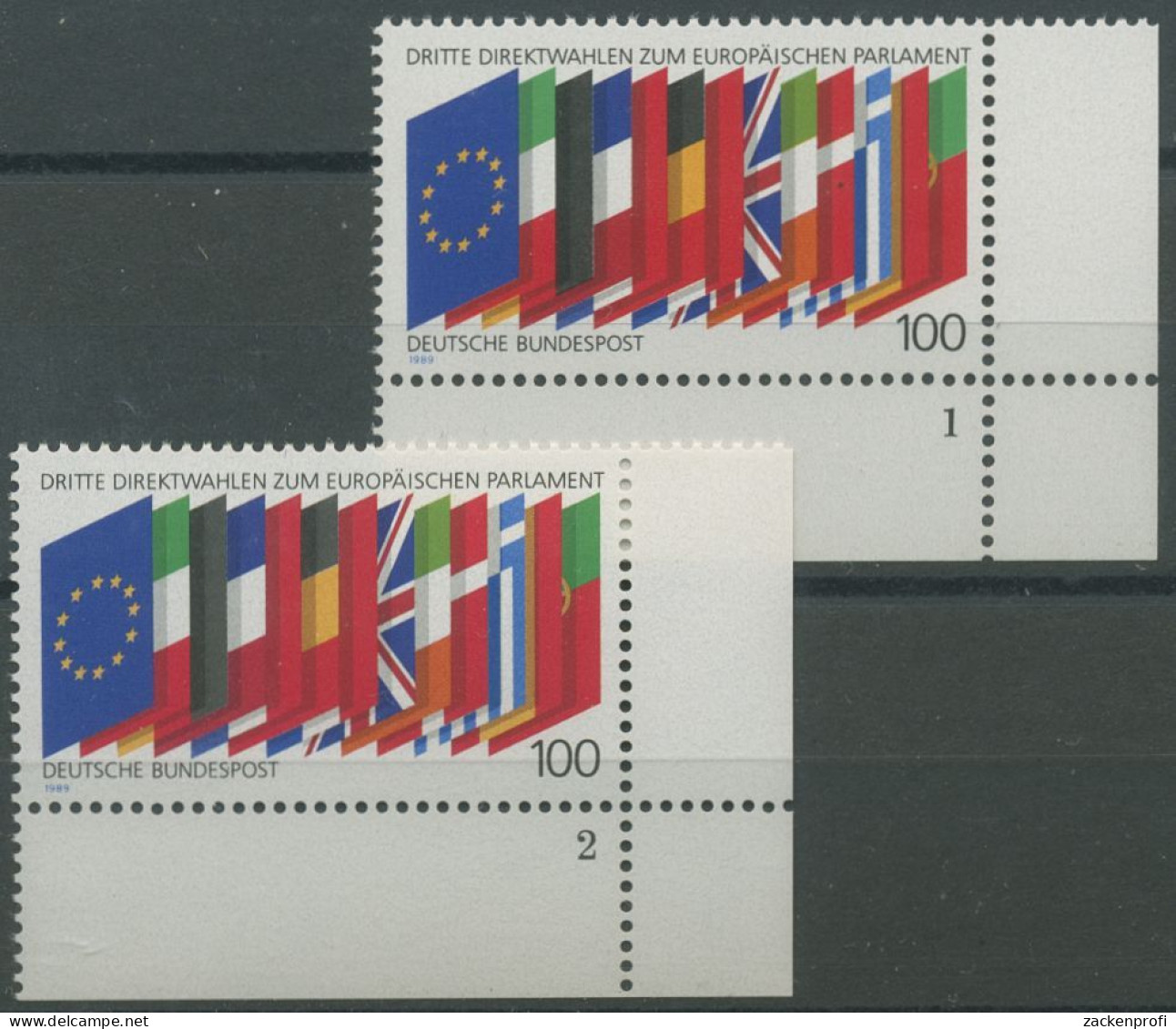 Bund 1989 Direktwahlen Zum Europ. Parlament 1416 Ecke 4 FN 1,2 Postfrisch (E657) - Unused Stamps