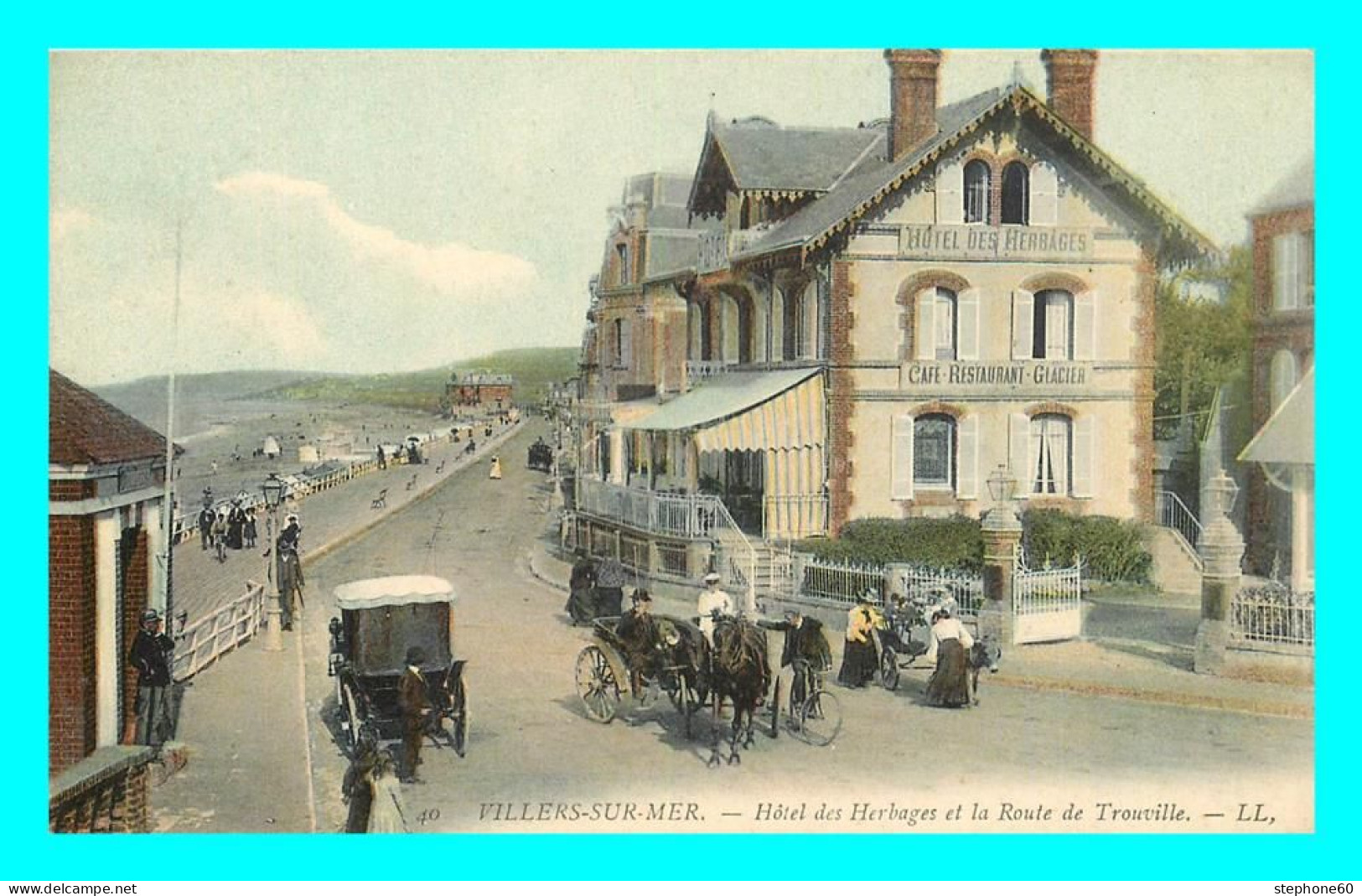 A880 / 175 14 - VILLERS SUR MER Hotel Des Herbages Et Route De Trouville - Villers Sur Mer