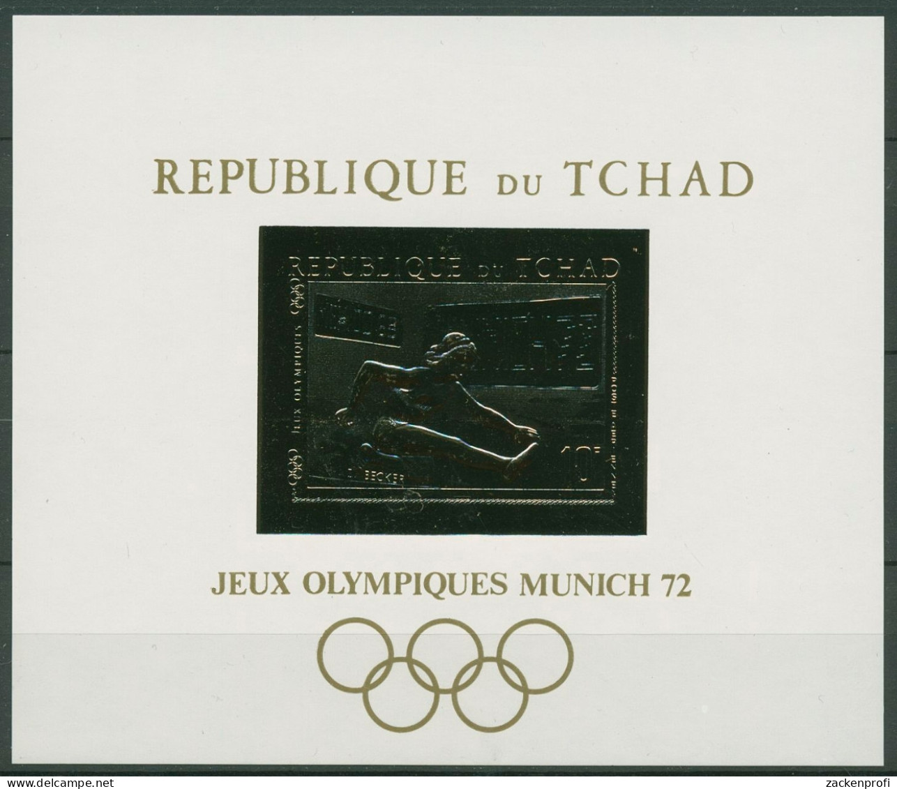 Tschad 1970 Olympische Spiele München Block 12 Goldpapier Postfrisch (C29893) - Tchad (1960-...)