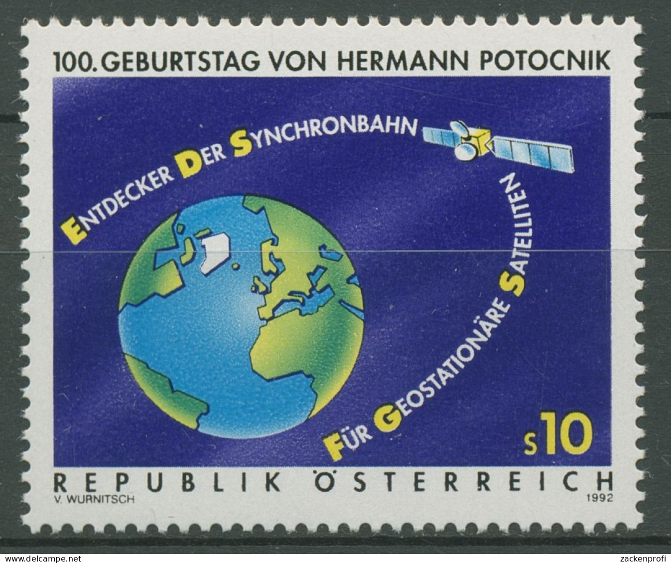 Österreich 1992 Raumfahrt Satellit Hermann Potocnik 2082 Postfrisch - Nuovi