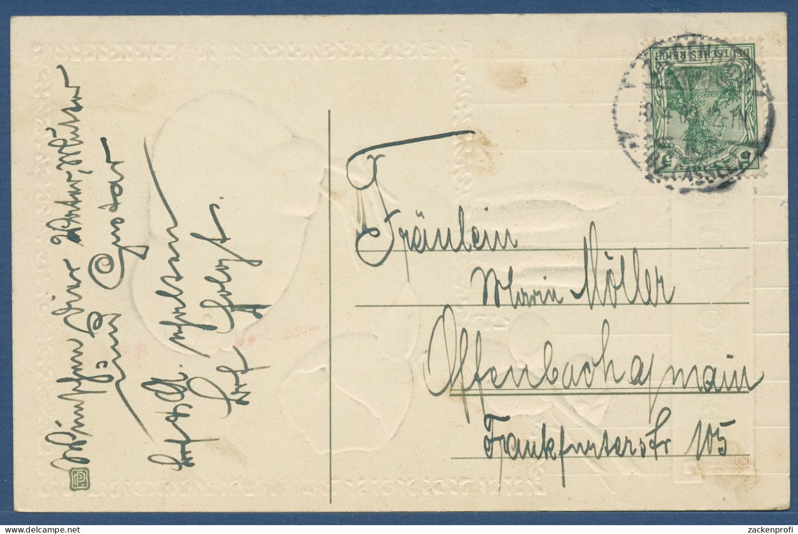Fröhliche Ostern Küken Weidenkätzchen, Prägekarte, Gelaufen 1909 (AK3517) - Pascua