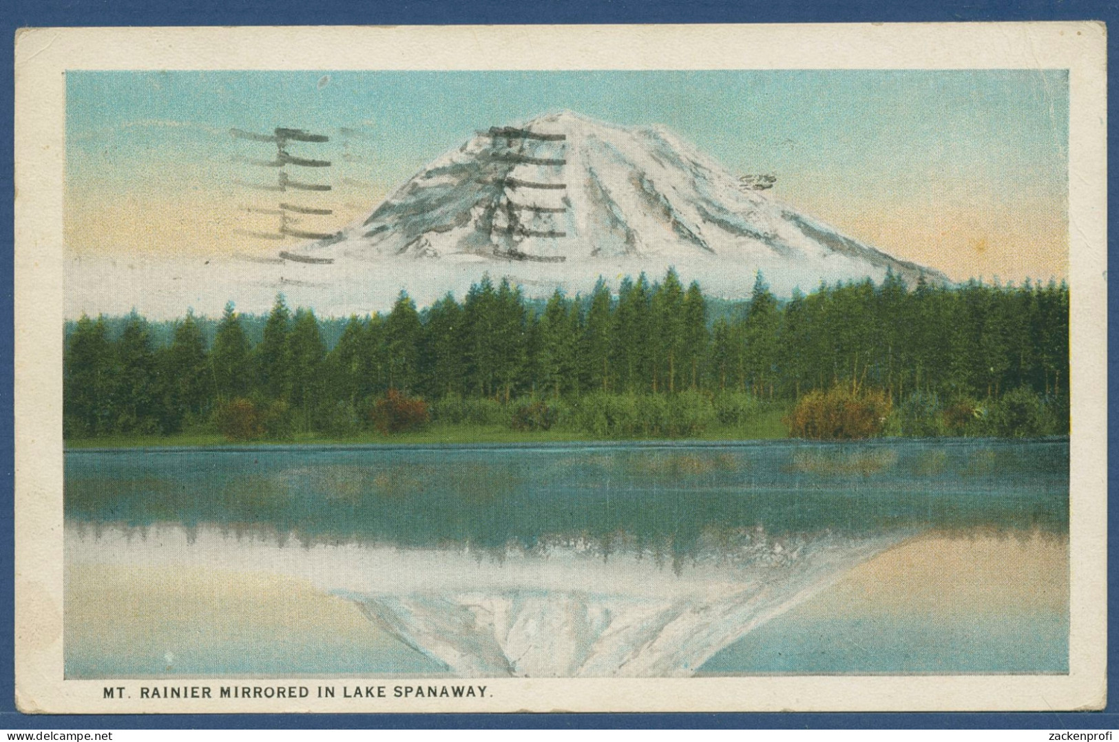 Mt. Rainier Gespiegelt Im Lake Spanaway, Gelaufen 1926 (AK3487) - Autres & Non Classés