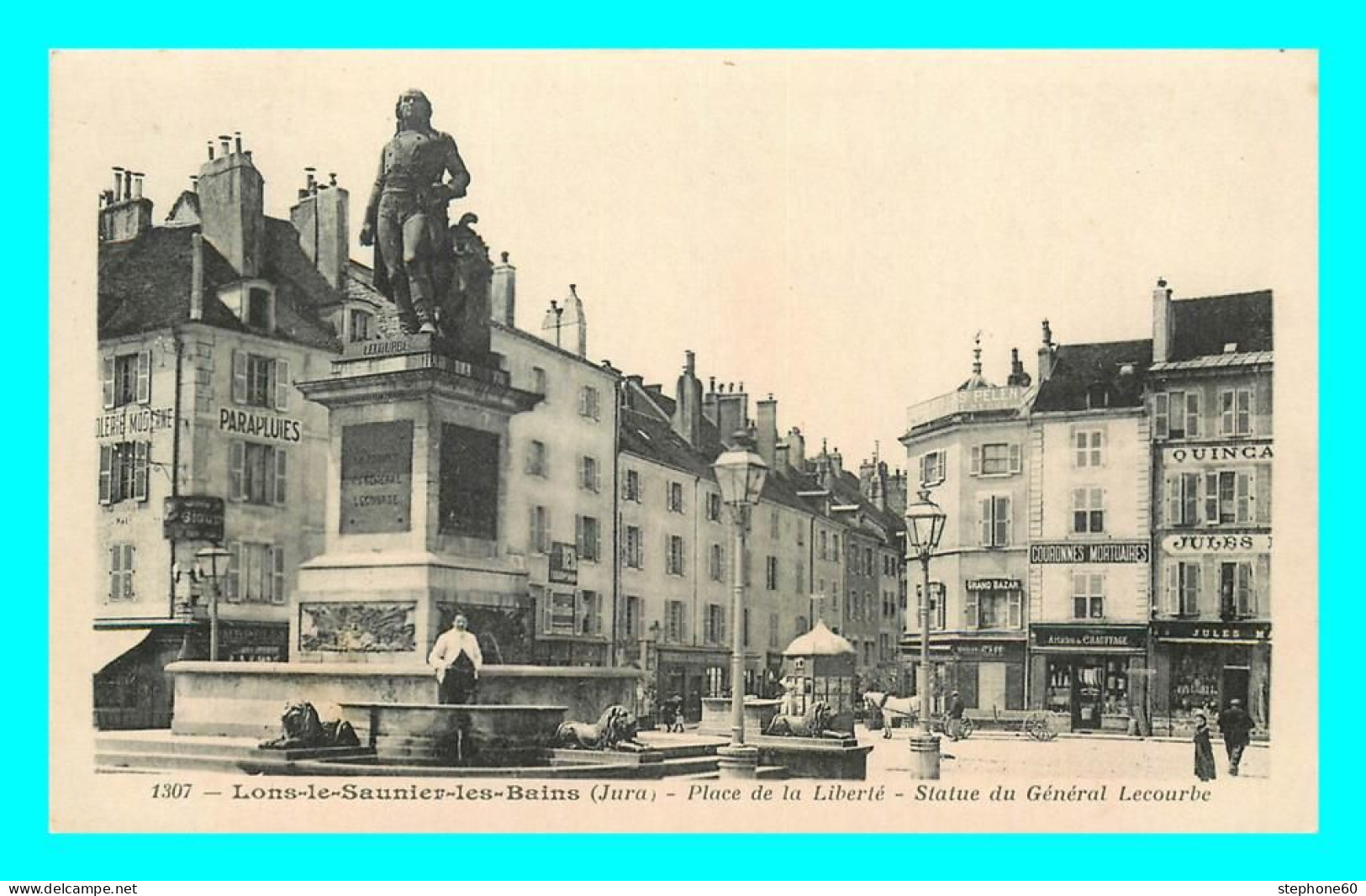A877 / 237 39 - LONS LE SAUNIER Les BAINS Place De La Liberté Statue Du Général Lecourbe - Lons Le Saunier