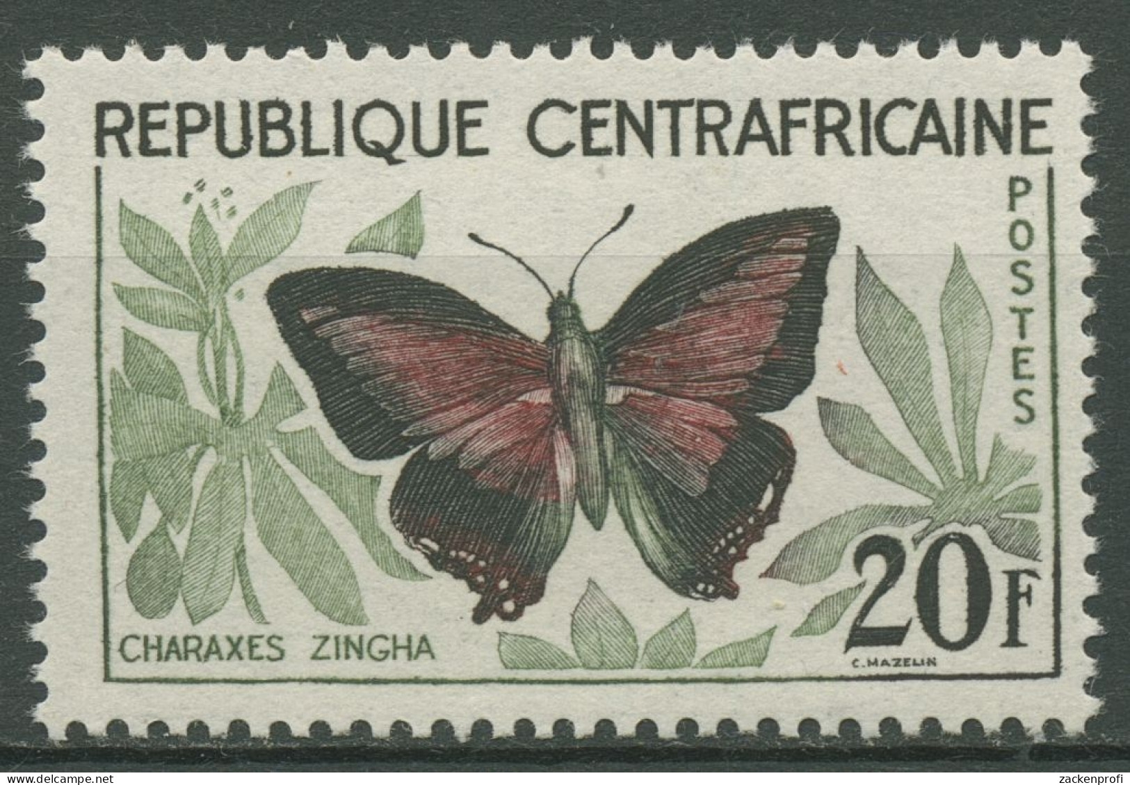Zentralafrikanische Republik 1960 Schmetterling 10 Postfrisch - Repubblica Centroafricana