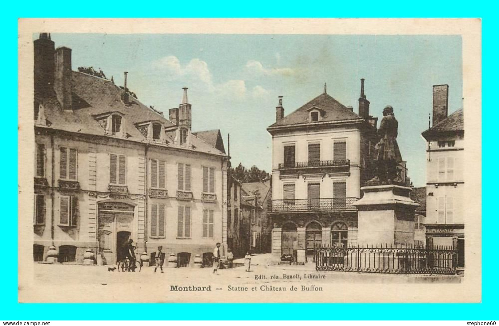A877 / 371 21 - MONTBARD Statue Et Chateau De Buffon - Montbard