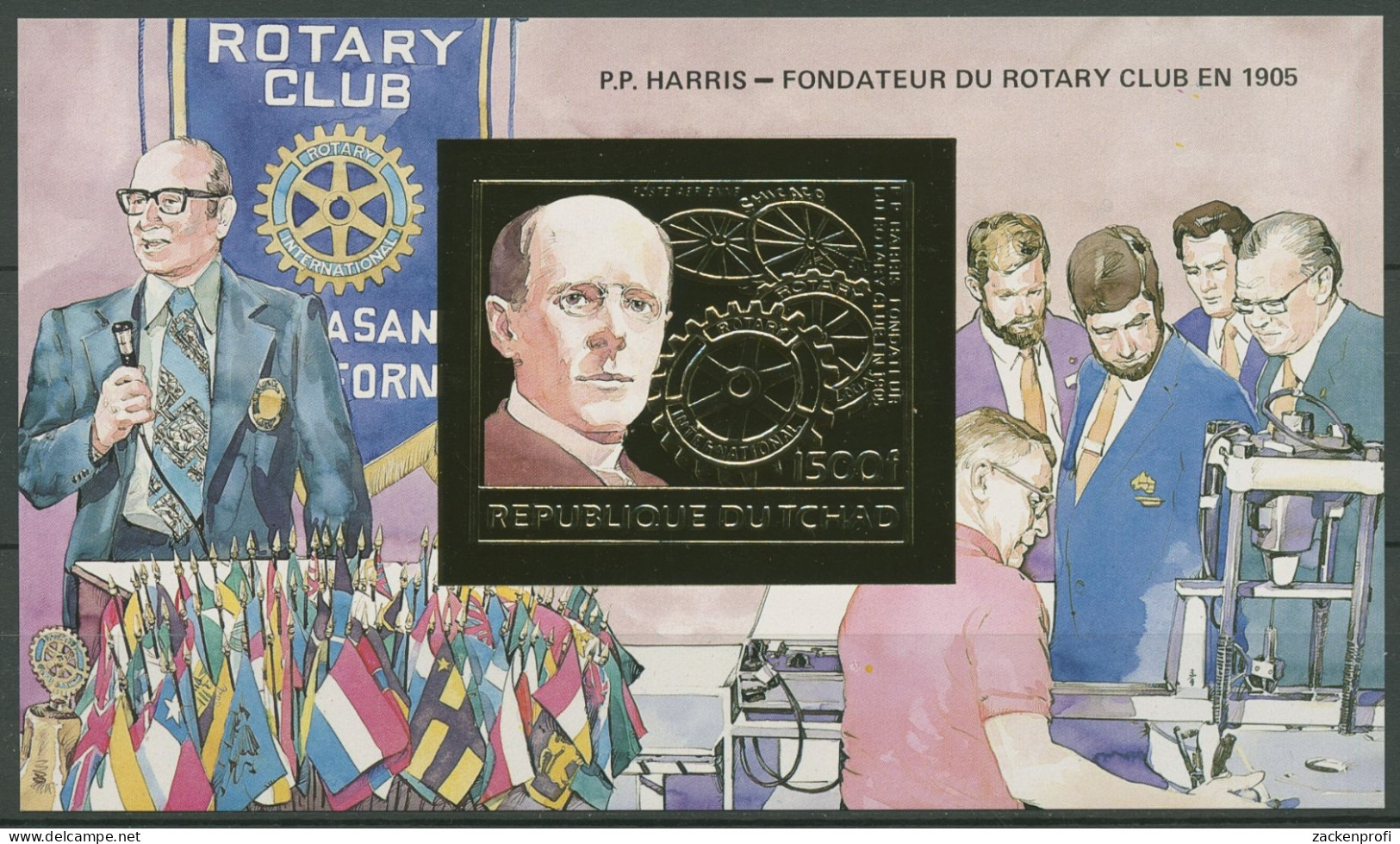 Tschad 1984 Rotary Int. Paul Harris Block 213 B Postfrisch (C29909) - Tschad (1960-...)