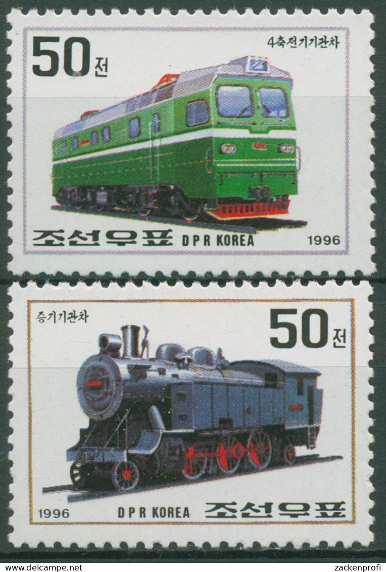 Korea (Nord) 1996 CAPEX Toronto Lokomotiven 3836/37 Postfrisch - Korea, North