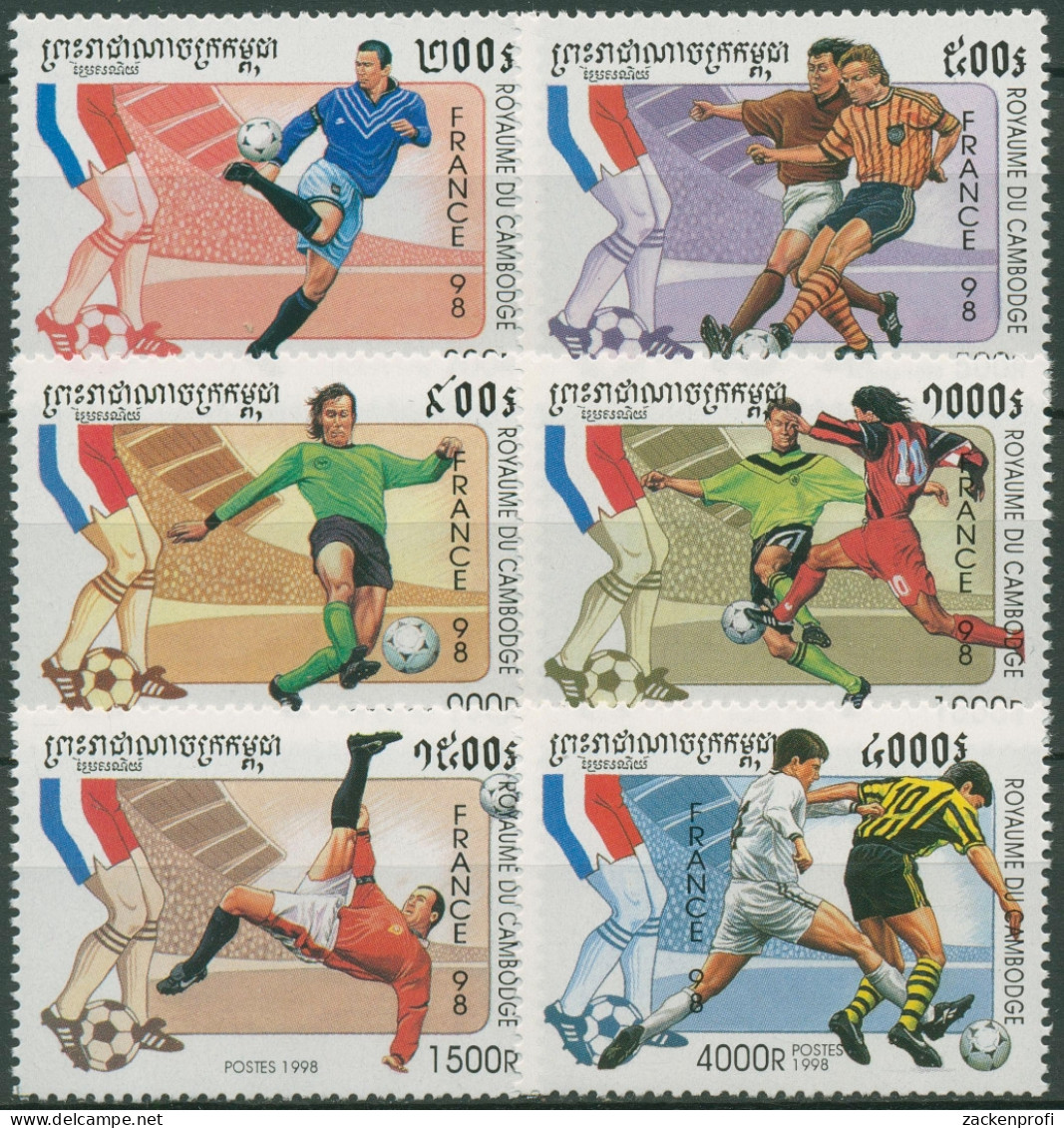 Kambodscha 1998 Fußball-WM Frankreich 1786/91 Postfrisch - Cambogia
