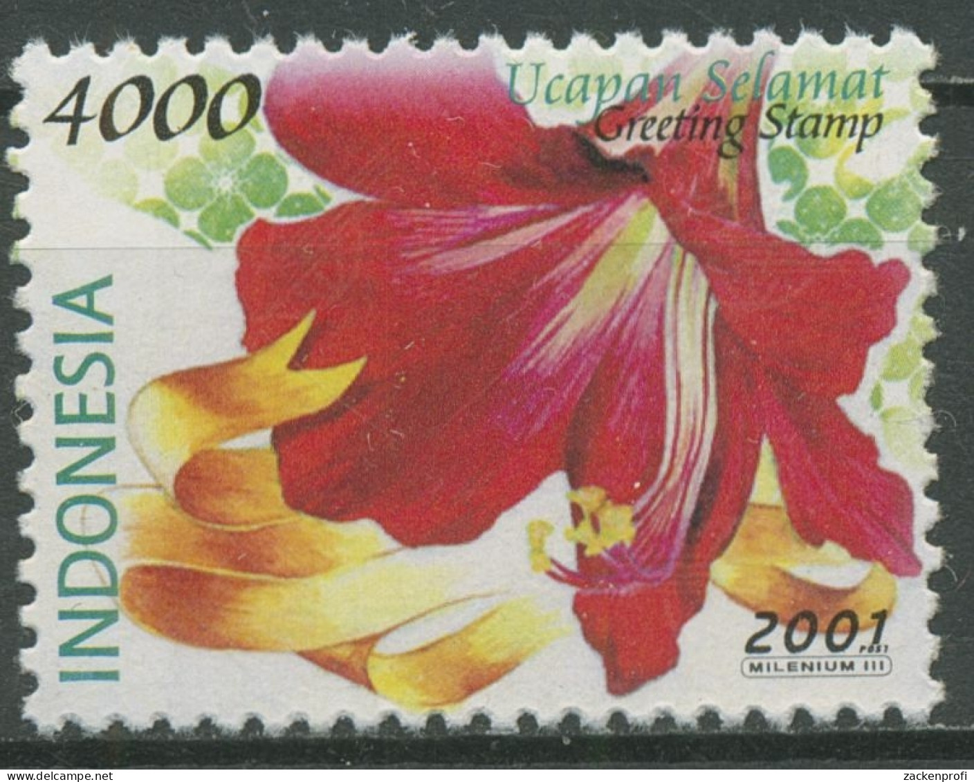 Indonesien 2001 Grußmarken Blumen Amaryllis 2106 Postfrisch - Indonésie