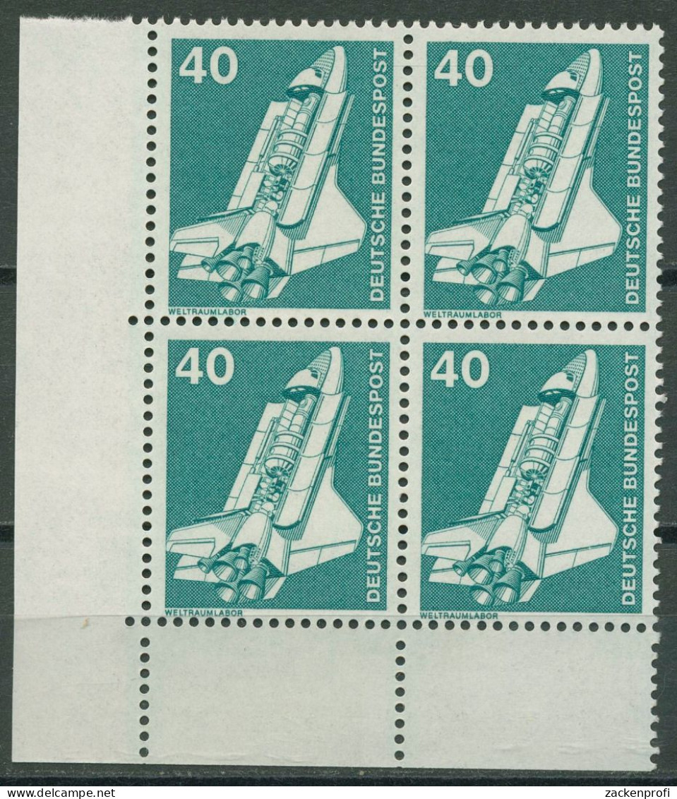 Bund Bogenmarken 1975 Industrie & Technik 850 4er-Block Ecke 3 Postfrisch - Neufs