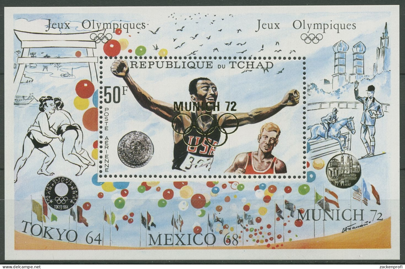 Tschad 1972 Olympische Spiele München Läufer Block 40 Postfrisch (C29895) - Chad (1960-...)