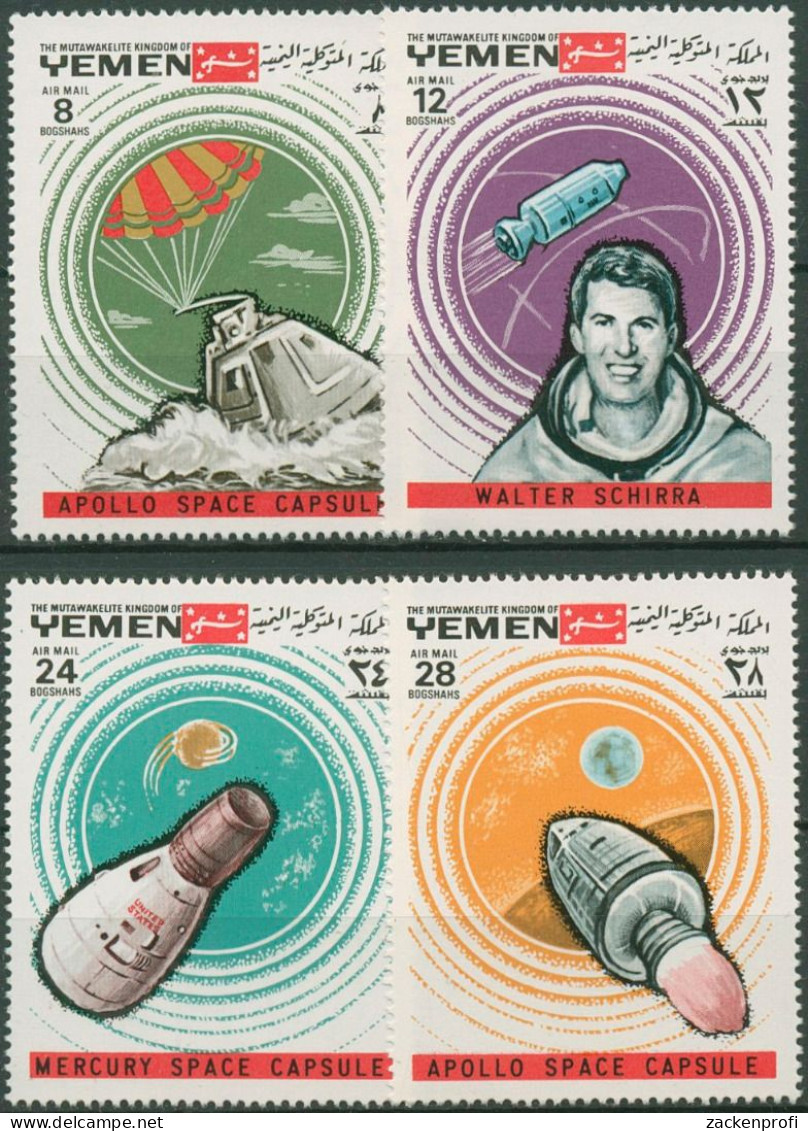 Jemen (Königreich) 1969 Apollo 7 Raumkapsel 646/49 A Postfrisch - Yémen
