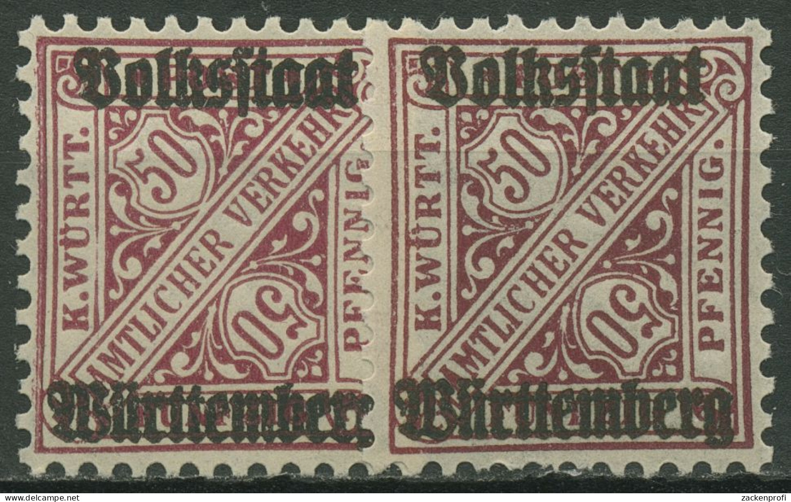 Württemberg Dienstmarken 1919 Mit Aufdruck Set 269 Xa + Xb Postfrisch - Postfris