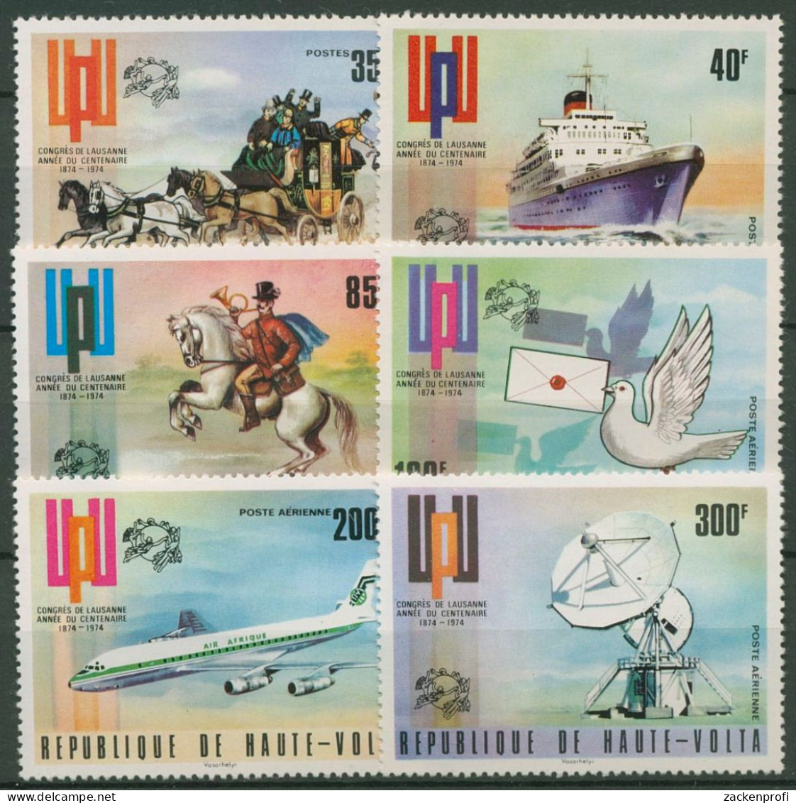 Obervolta 1974 Weltpostverein UPU Postbeförderung 517/22 Postfrisch - Haute-Volta (1958-1984)