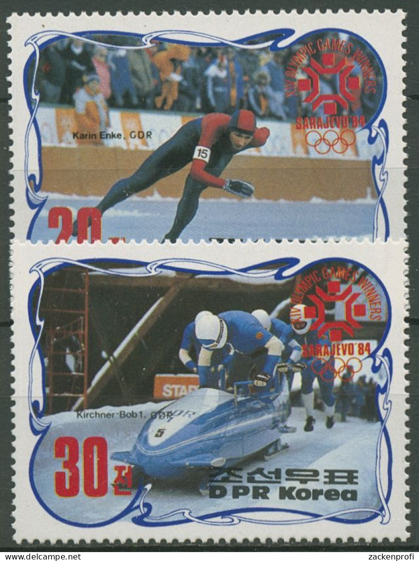 Korea (Nord) 1984 Olympia Winterspiele Sarajevo Medaillen 2457/58 Postfrisch - Korea, North