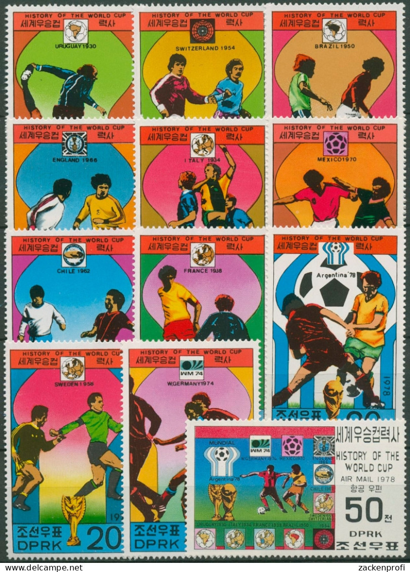 Korea (Nord) 1978 Fußball-WM Austragungsländer 1733/44 Postfrisch - Corea Del Norte