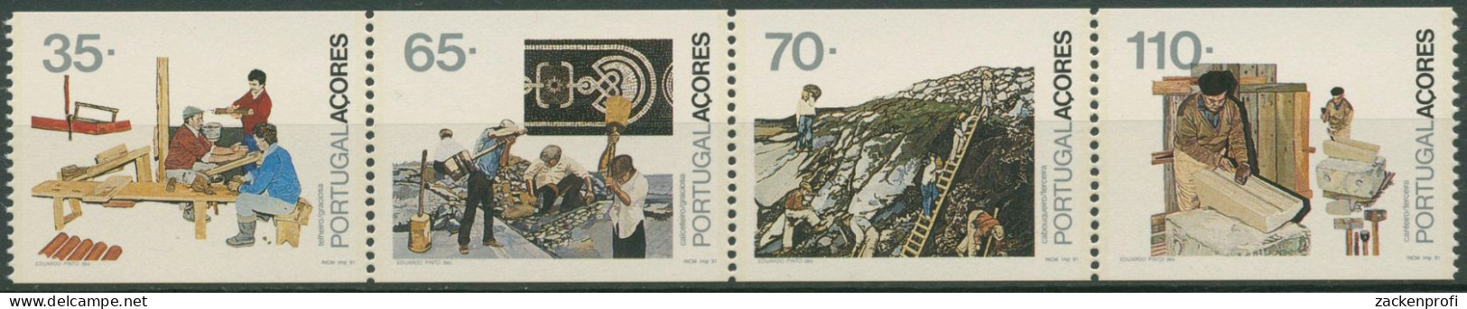 Portugal - Azoren 1991 Berufe Heftchenblatt H-Bl. 10 Postfrisch (C98418) - Açores