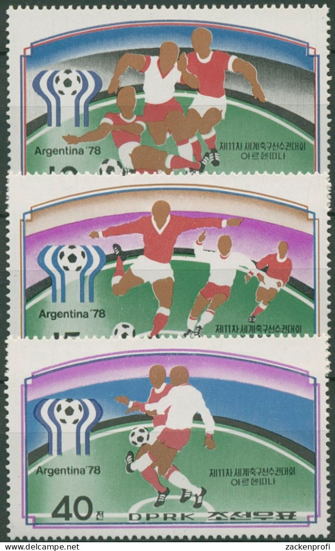 Korea (Nord) 1977 Fußball-WM'78 Argentinien 1676/78 Postfrisch - Korea (Nord-)