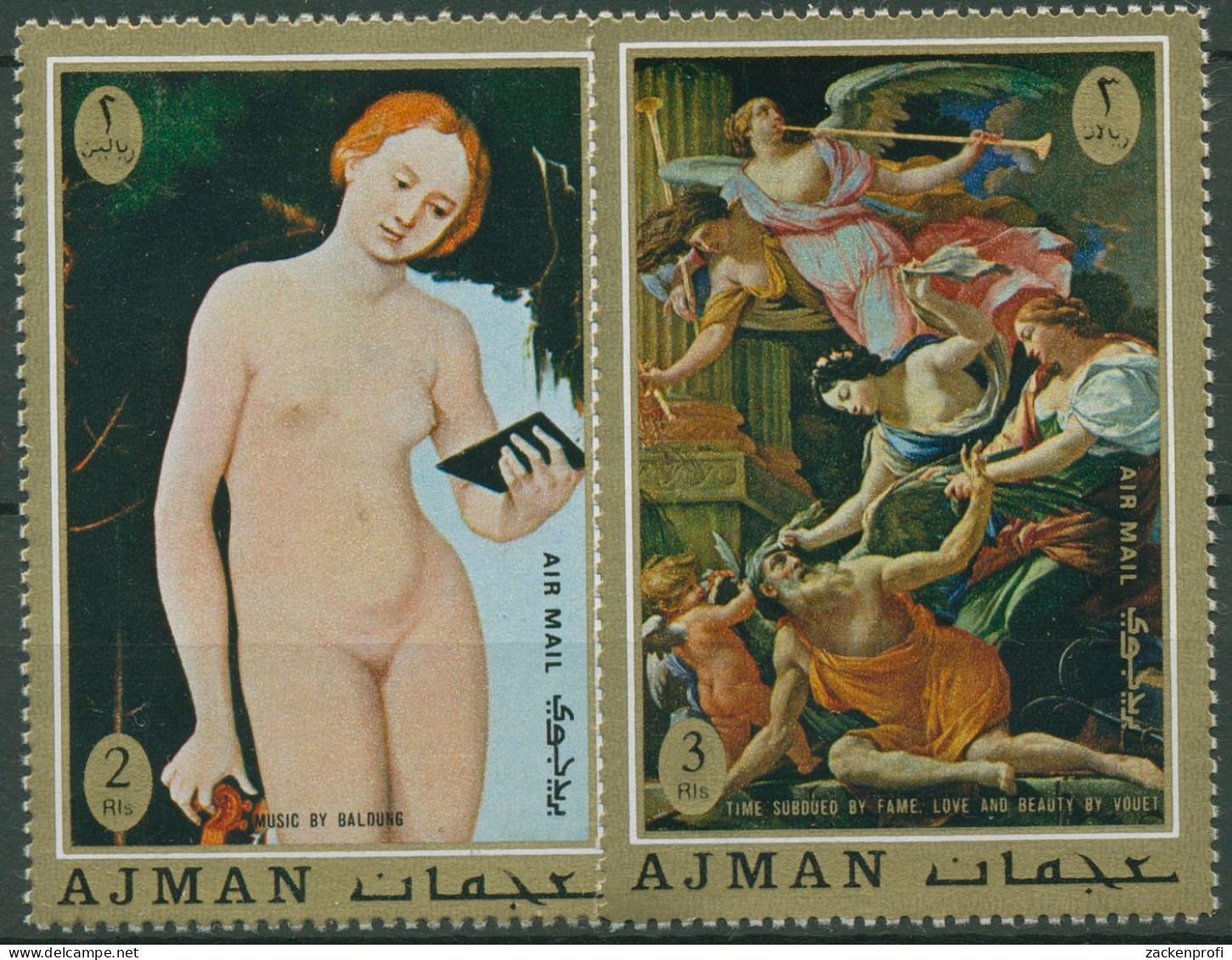Ajman 1971 Gemälde Hans Baldung, Simon Vouet 832/33 A Postfrisch - Ajman