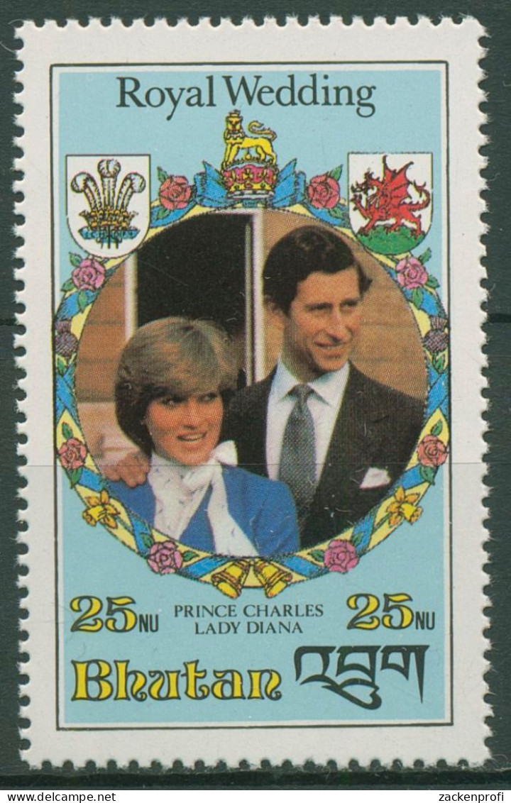 Bhutan 1981 Hochzeit Prinz Charles Und Lady Diana 759 A Postfrisch - Bhután