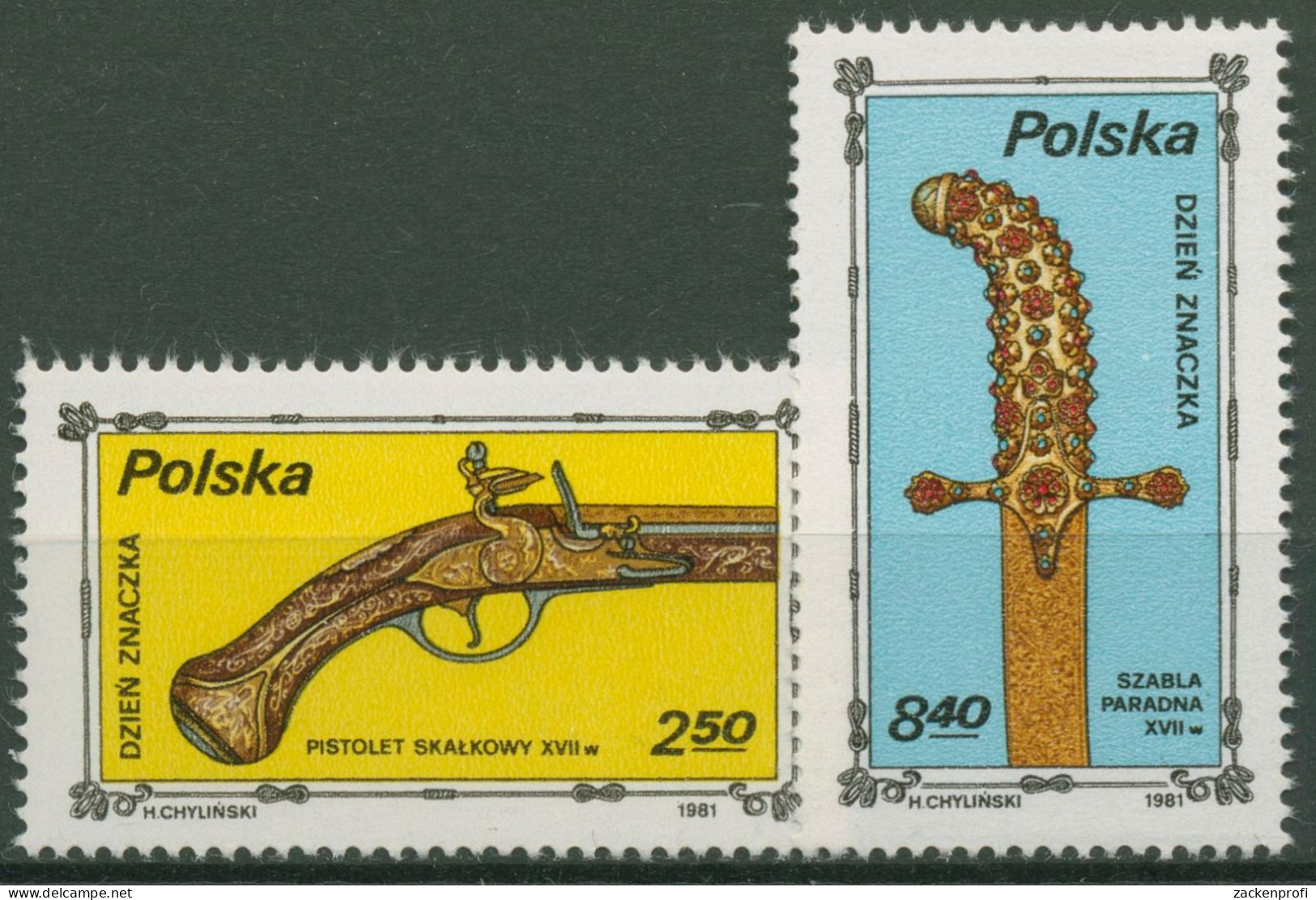 Polen 1981 Tag Der Briefmarke Alte Waffen 2769/70 Postfrisch - Nuovi