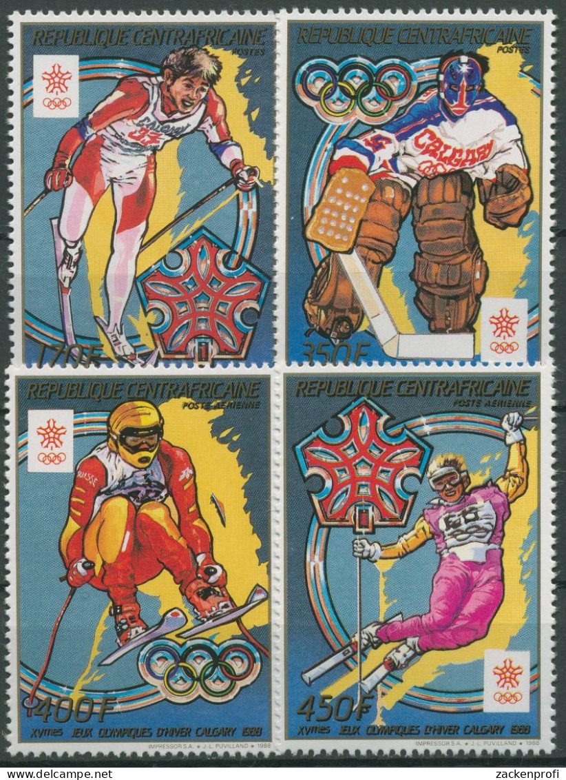 Zentralafrikanische Republik 1988 Olympische Spiele Calgary 1343/46 A Postfrisch - Centraal-Afrikaanse Republiek