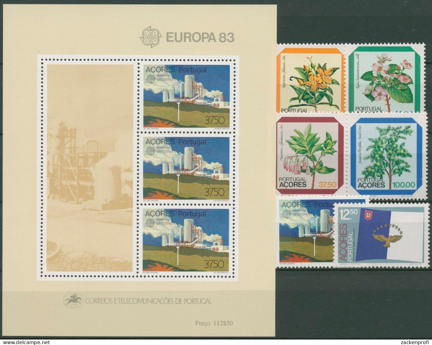 Portugal - Azoren 1983 Kompletter Jahrgang 356/61, Block 4 Postfrisch (SG98413) - Açores