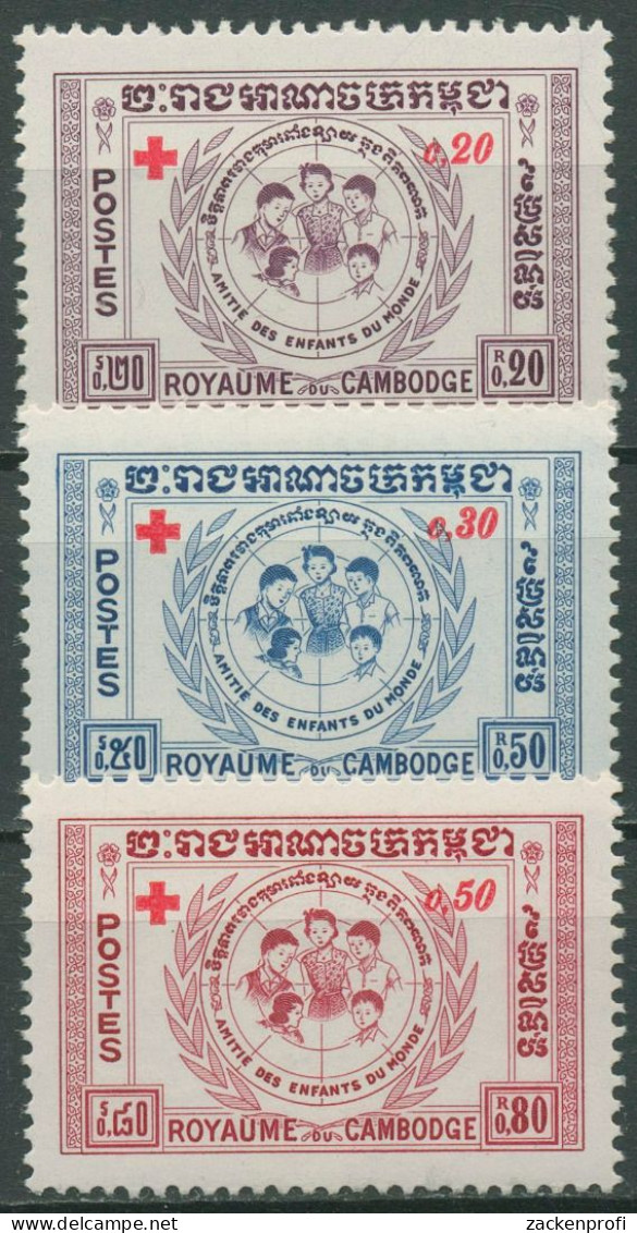 Kambodscha 1959 Freundschaft Aller Kinder Der Welt 95/97 Mit Aufdruck Postfrisch - Kambodscha