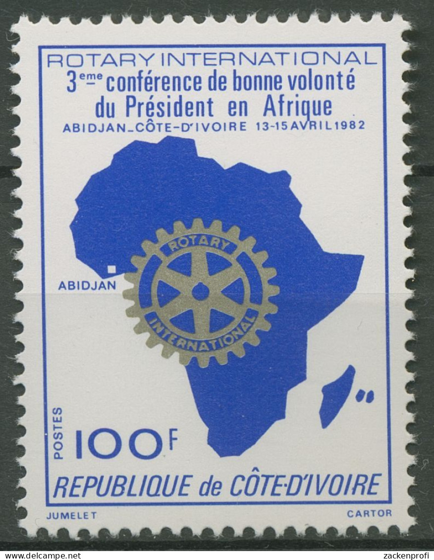 Elfenbeinküste 1982 Rotary International Landkarte Von Afrika 718 Postfrisch - Costa De Marfil (1960-...)