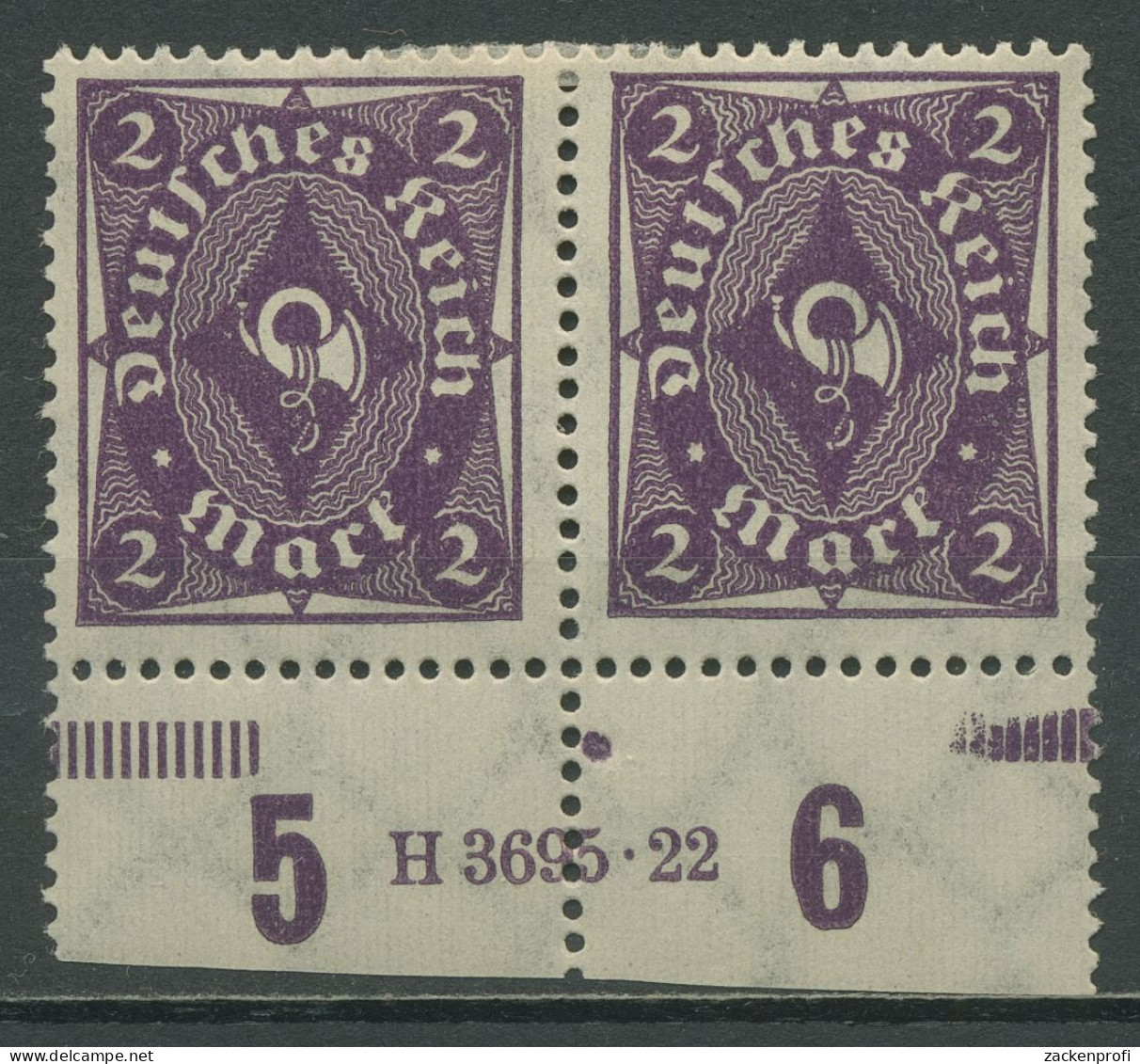 Dt. Reich 1922/23 Posthorn Mit Hausauftrags-Nr. 224 A HAN 3695.22 Mit Falz - Nuevos