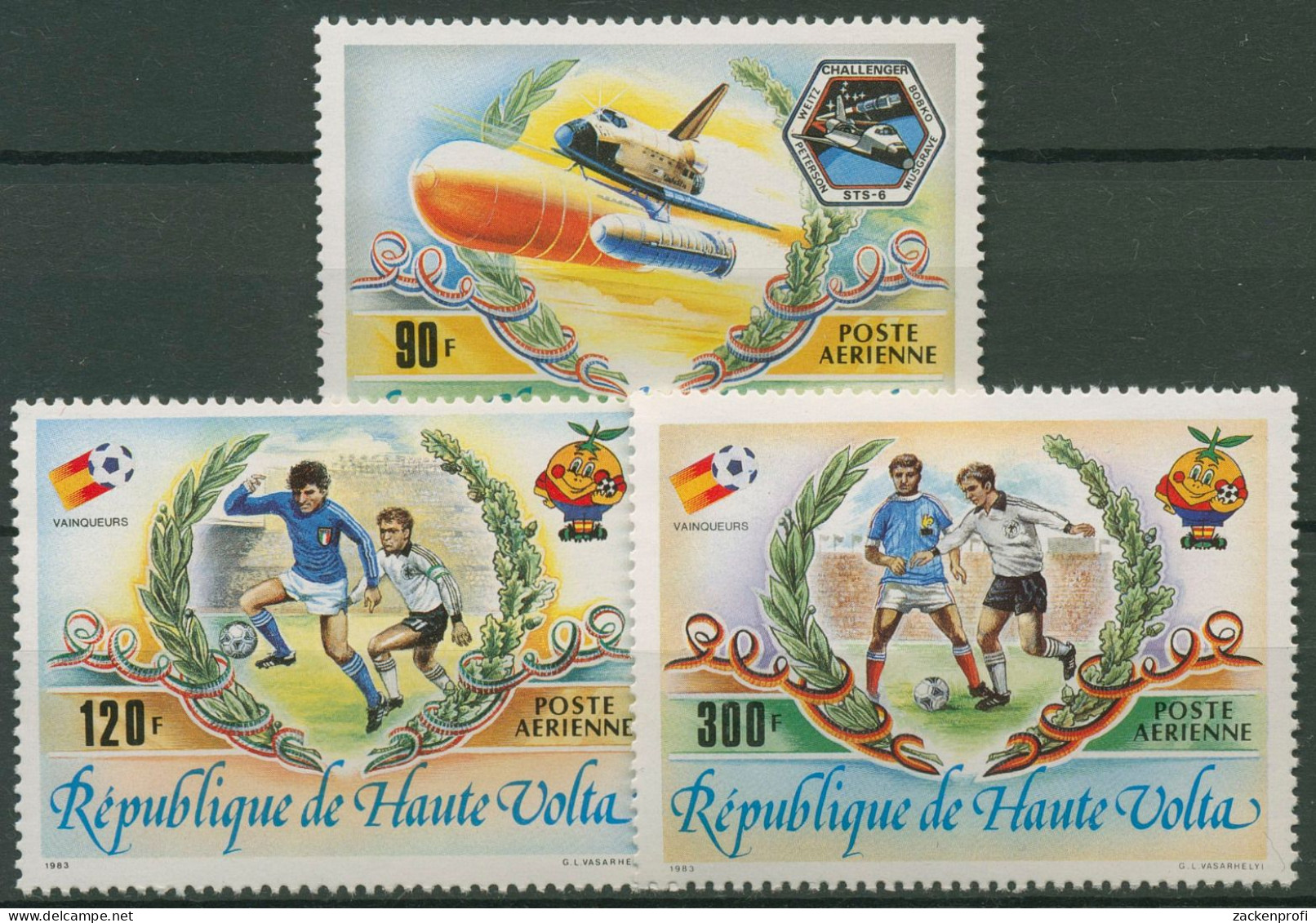 Obervolta 1983 Ereignisse Fußball-WM Raumfähre Challenger 899/01 Postfrisch - Haute-Volta (1958-1984)
