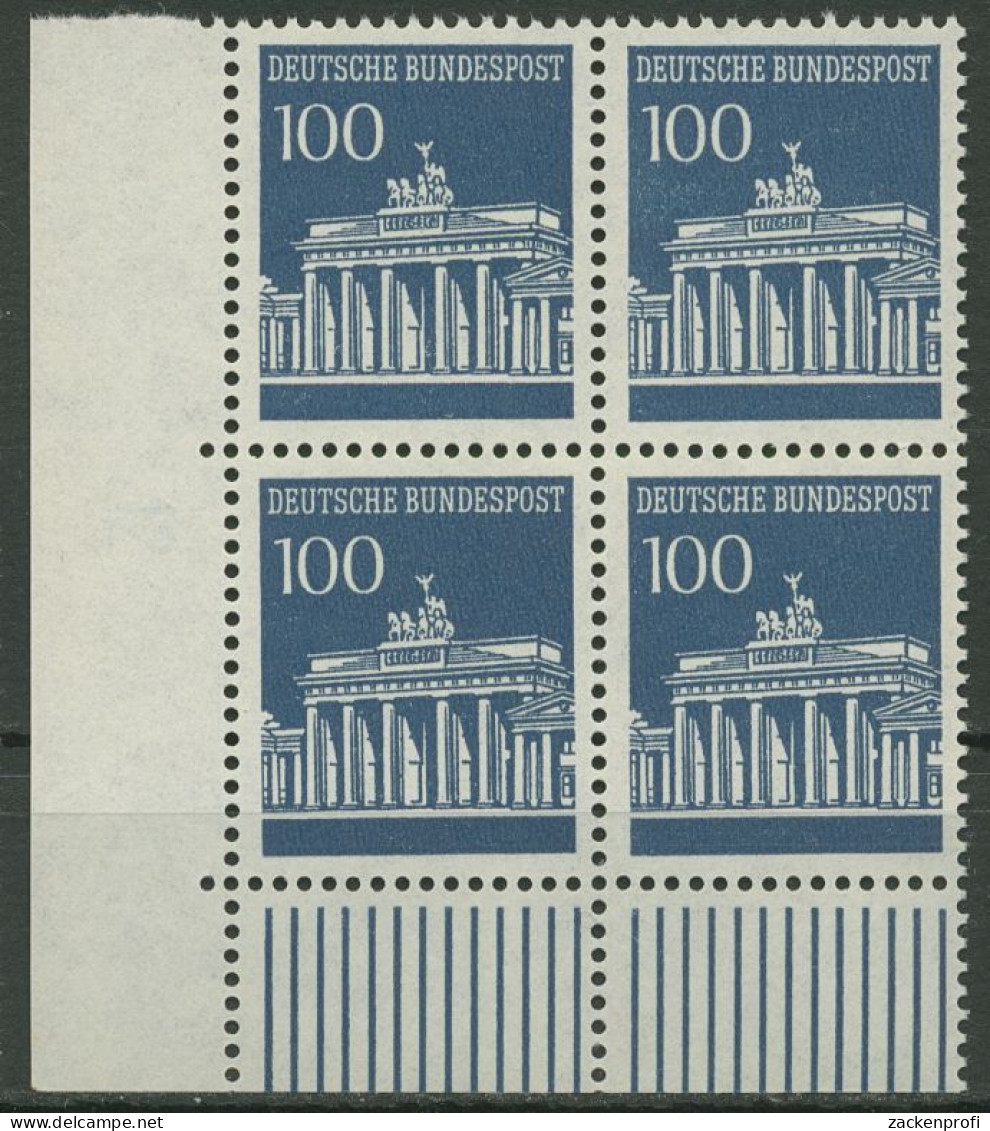 Bund 1966 Brandenburger Tor Bogenmarken 510 4er-Block Ecke 3 Postfrisch - Unused Stamps