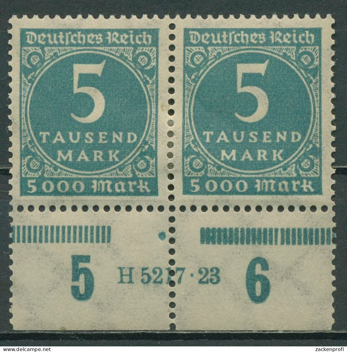Deutsches Reich 1923 Ziffern Im Kreis Hausauftrags-Nr. 274 HAN Mit Falz - Ongebruikt