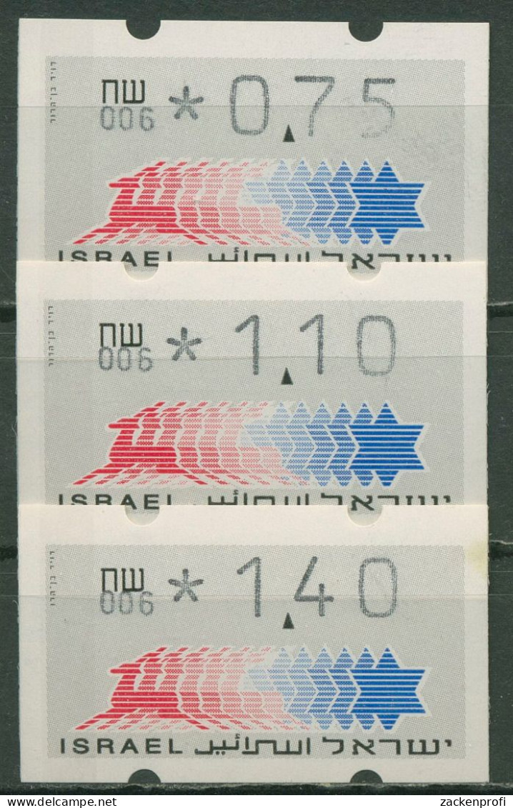 Israel ATM 1990 Hirsch Automat 006 Porto-Satz 3 Werte ATM 3.5.6 S 4 Postfrisch - Vignettes D'affranchissement (Frama)