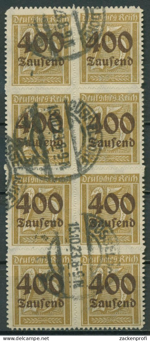 Deutsches Reich 1923 Ziffern Im Rechteck 298 8er-Block Gestempelt Geprüft - Used Stamps